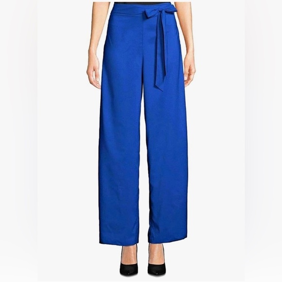 ECI Pants - NWT ECI Women's Flared Pants size 4 Blue with Adjustable Tie Cobalt Blue